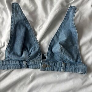 Princess Polly Light Blue Denim Bralette